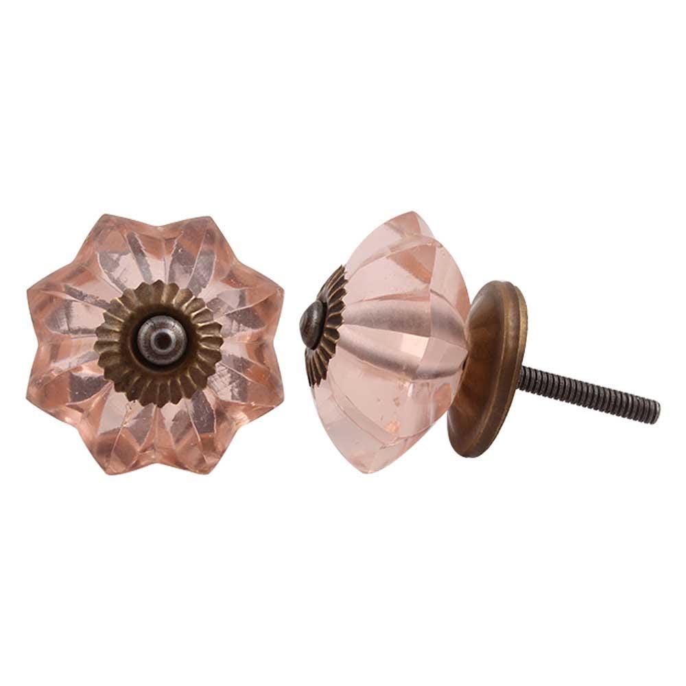 Glass flower cut melon knobs