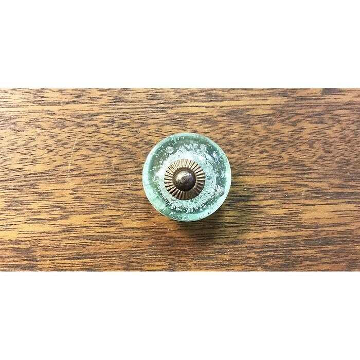 Mint Green Bubble Glass Knobs - Set of 12