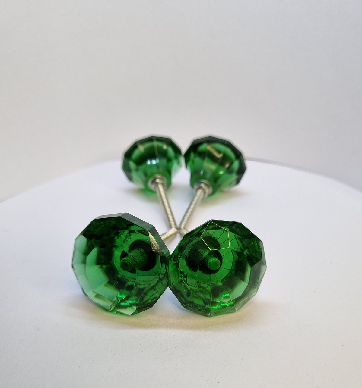 Handmade Faceted Glass Knob – 1.5” | Rust-Free Hardware | Multiple Colors | Cabinet, Drawer, Dresser Pulls"