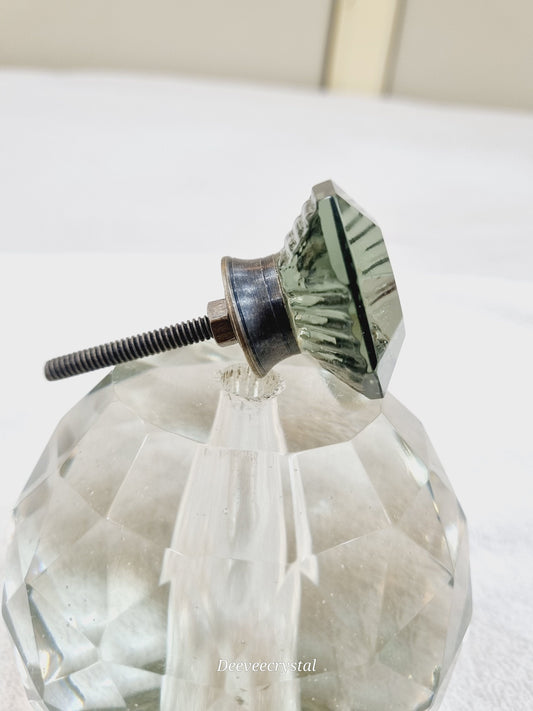 Victorian Style Octagonal Glass Knob - Antique Bronze