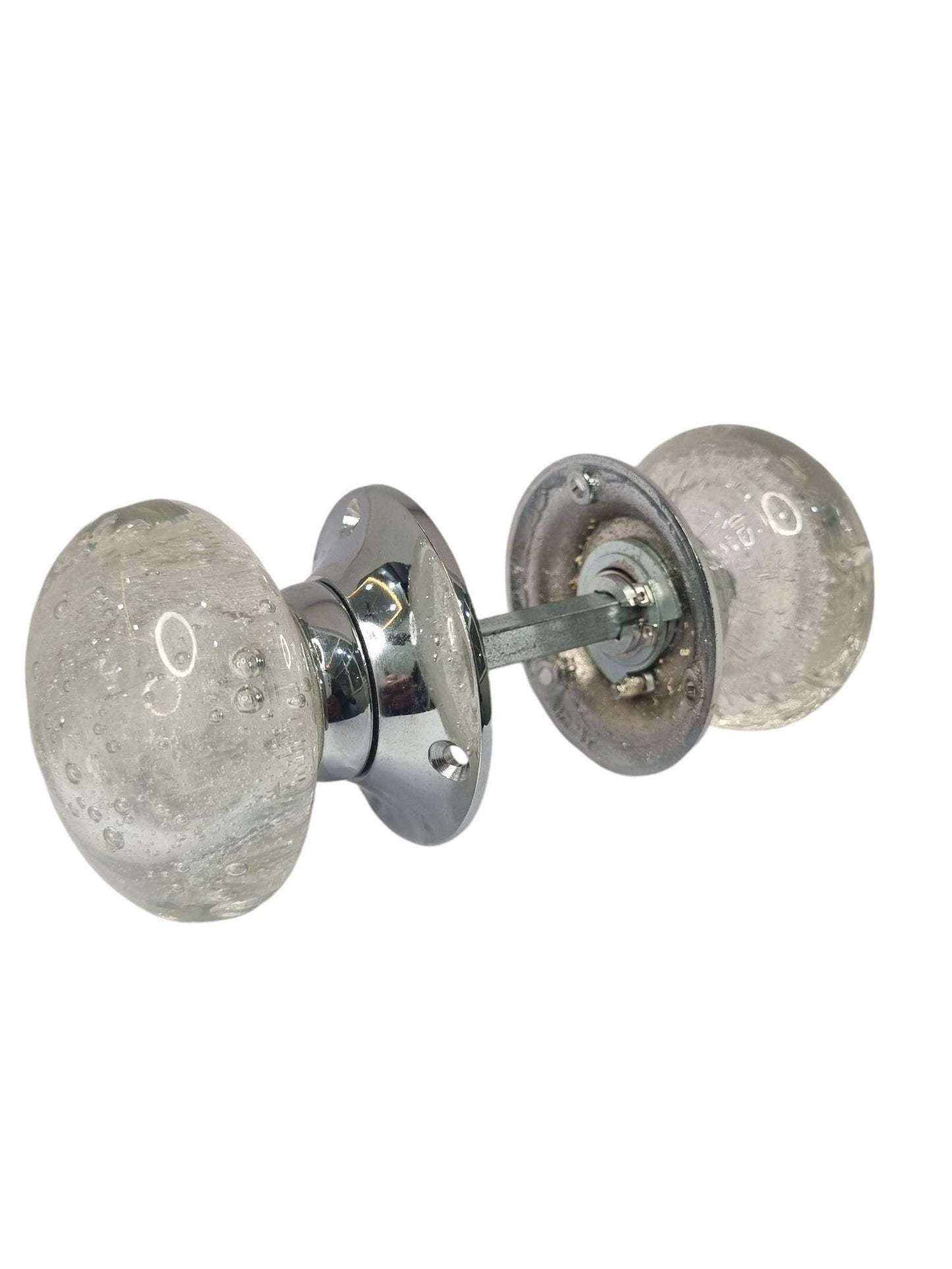 Glass bubbles mortise door knobs