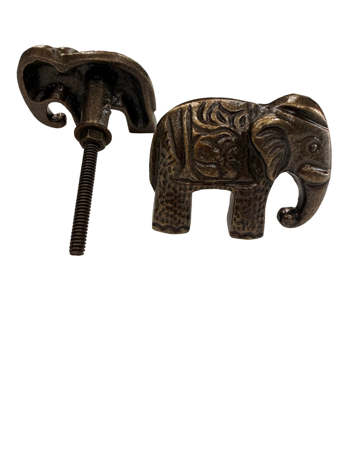 Decorative Elephant Cabinet Knobs | Cast Iron Animal Pulls | Boho Furniture Knobs