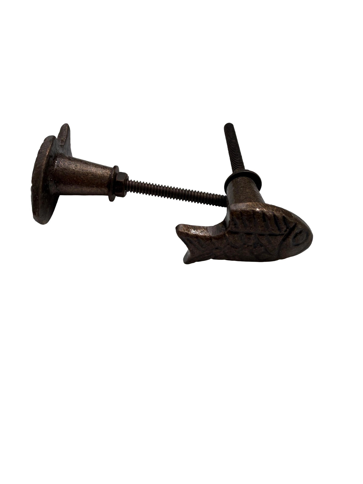 Cast Iron Fish Drawer Knobs – Rustic Cabinet Pulls, Antique Bronze Nautical Hardware