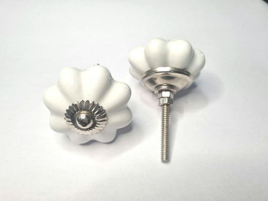 ceramic white melon knob