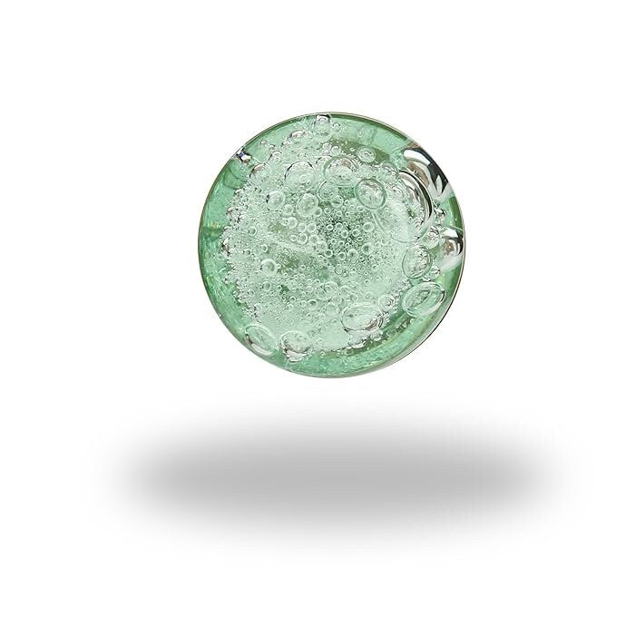 Set of 8 mint green bubbles knobs satan finish