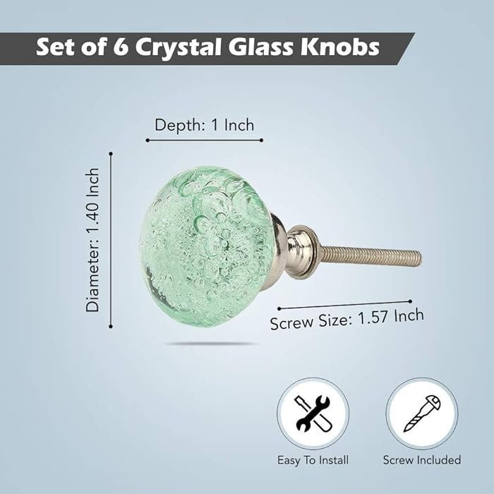 Mint green bubbles knobs
