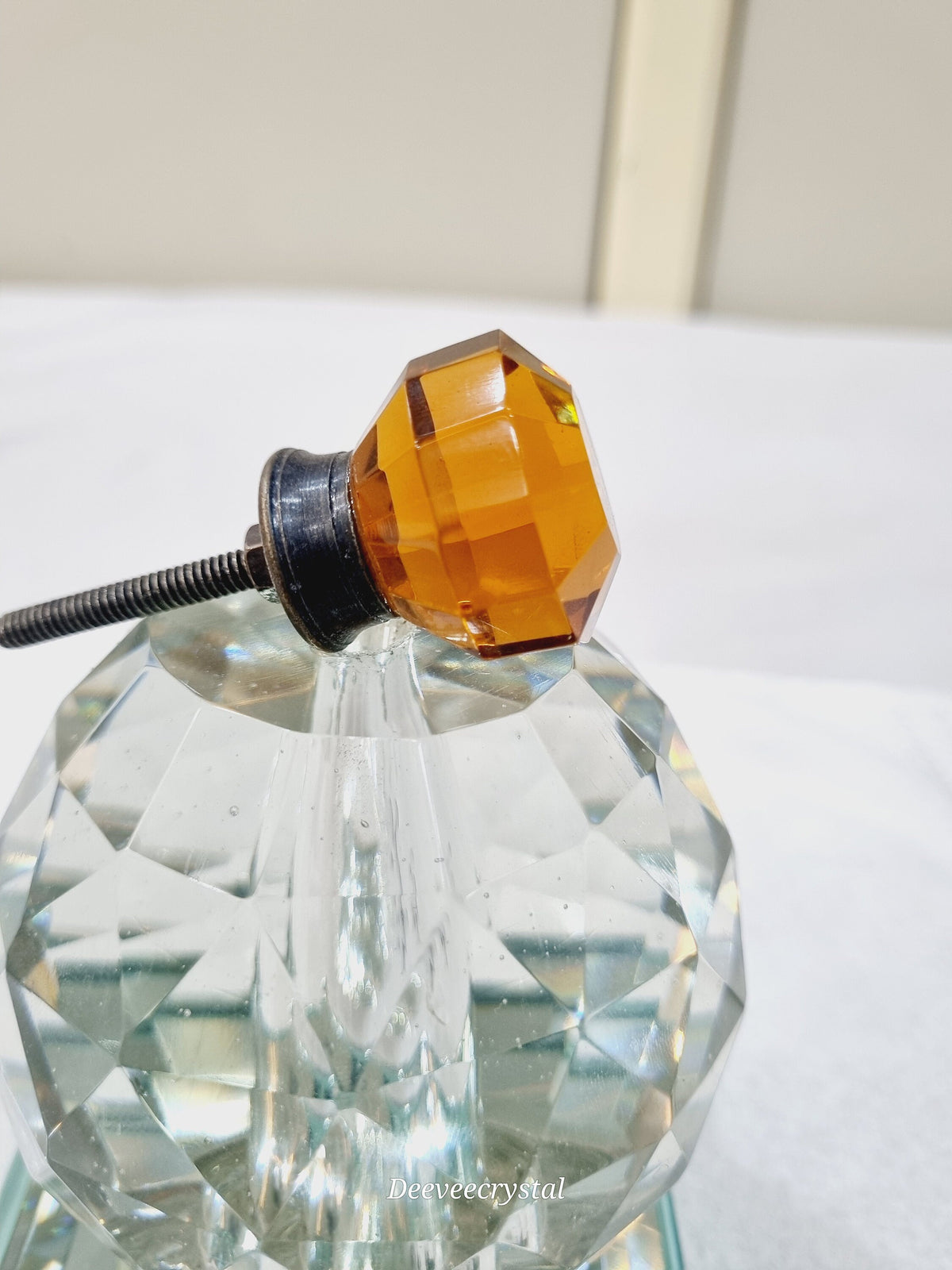 Glass Knob with Antique Fittings - 1.5 inch