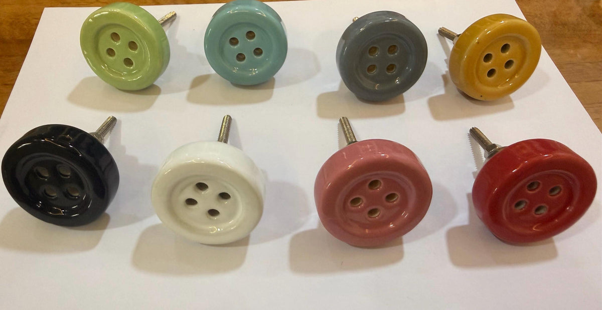 Colorful Glass Button Knobs Set