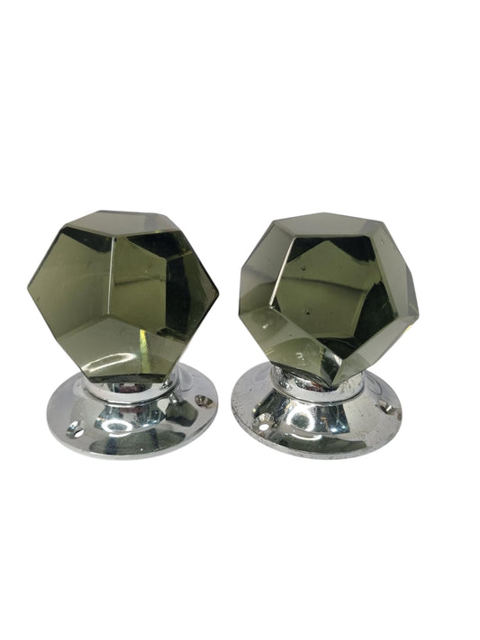 Glass prism mortise door knob