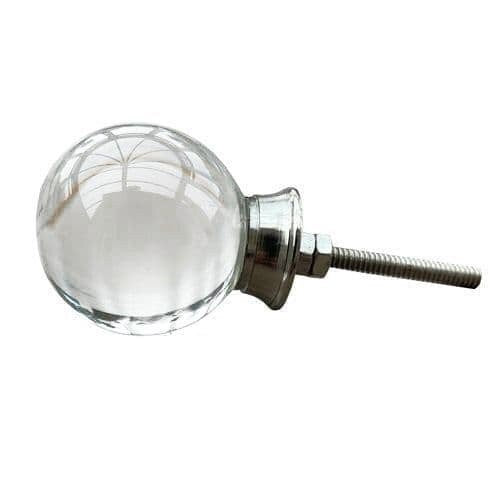 Crystal Glass Cabinet Knob, 30mm Round Drawer Pull, Farmhouse Decor Hardware