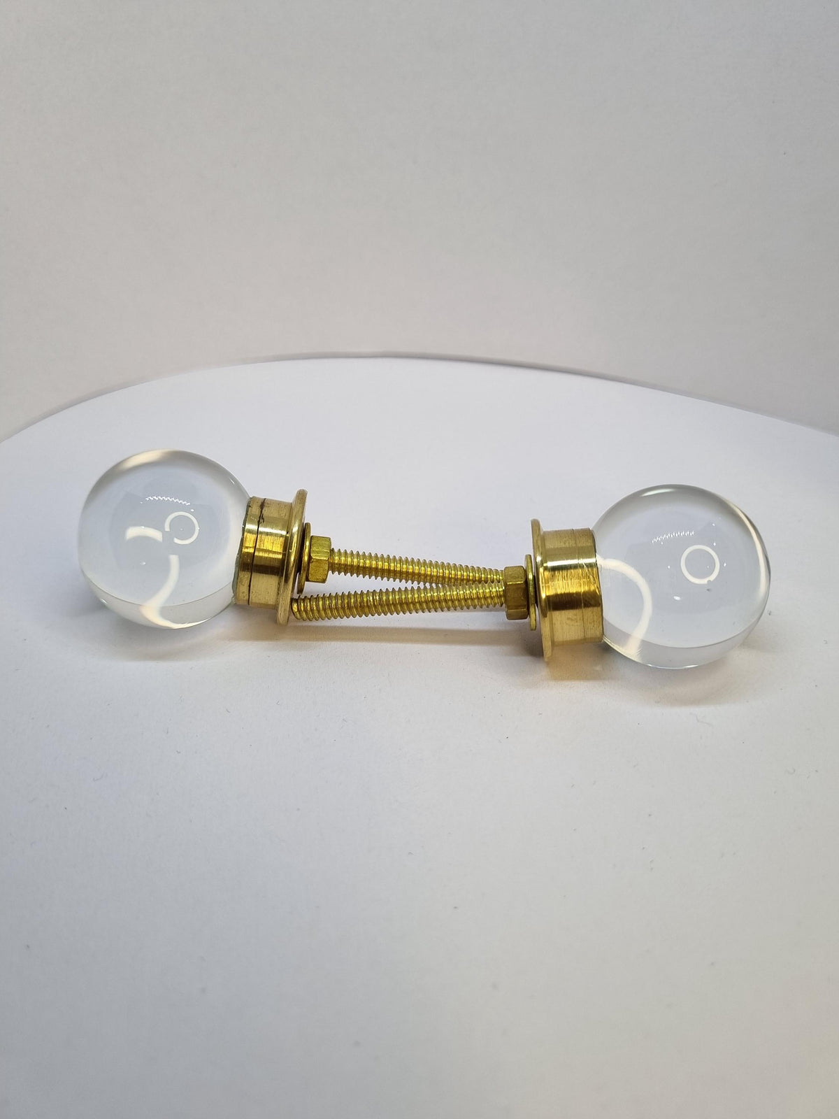 30mm Clear Glass Cabinet Knob | Solid Brass Fittings, Crystal Drawer Pull