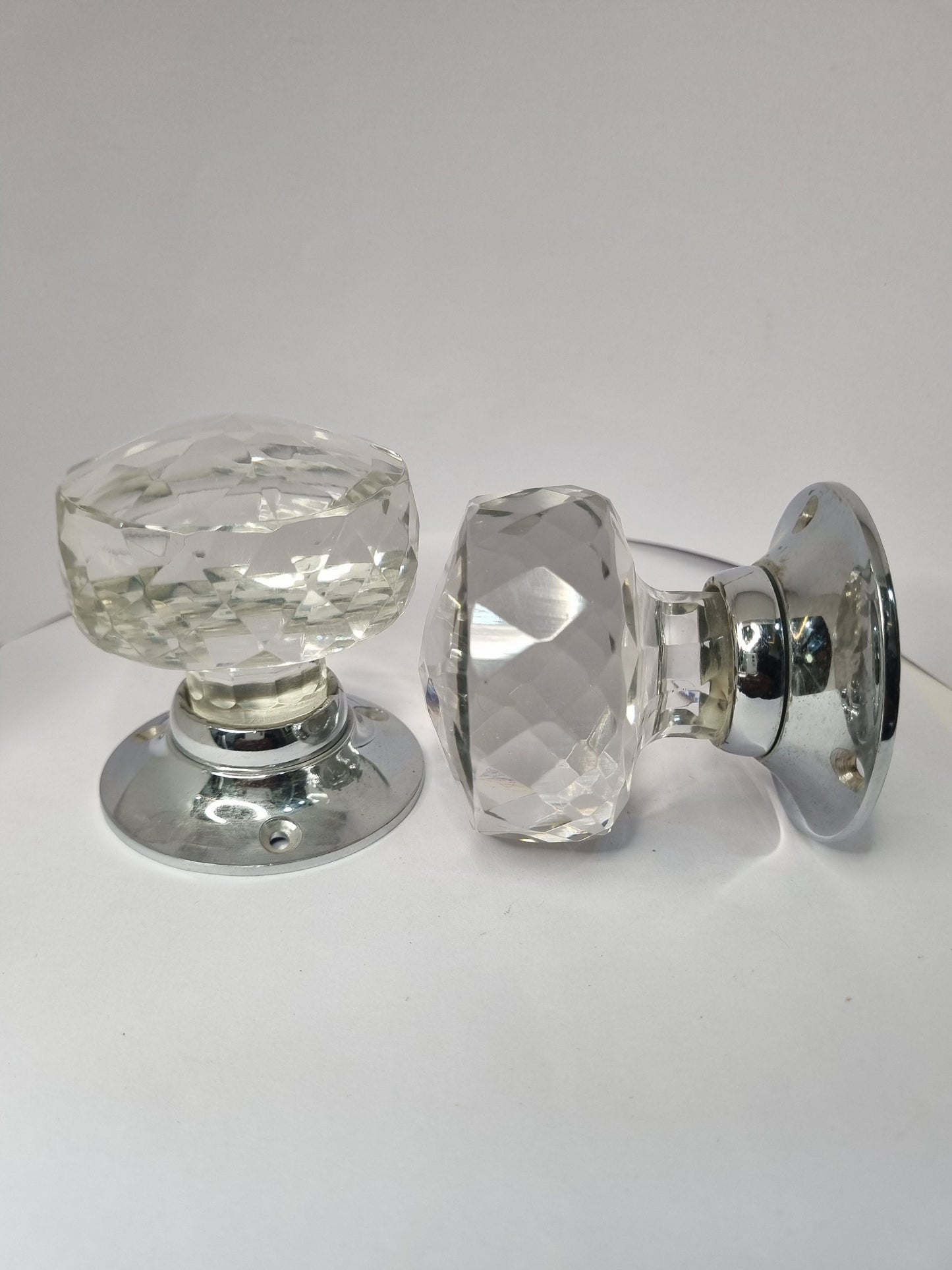 Glass Crystal Cut Faceted Mortise Door Knob – Elegant Vintage Style