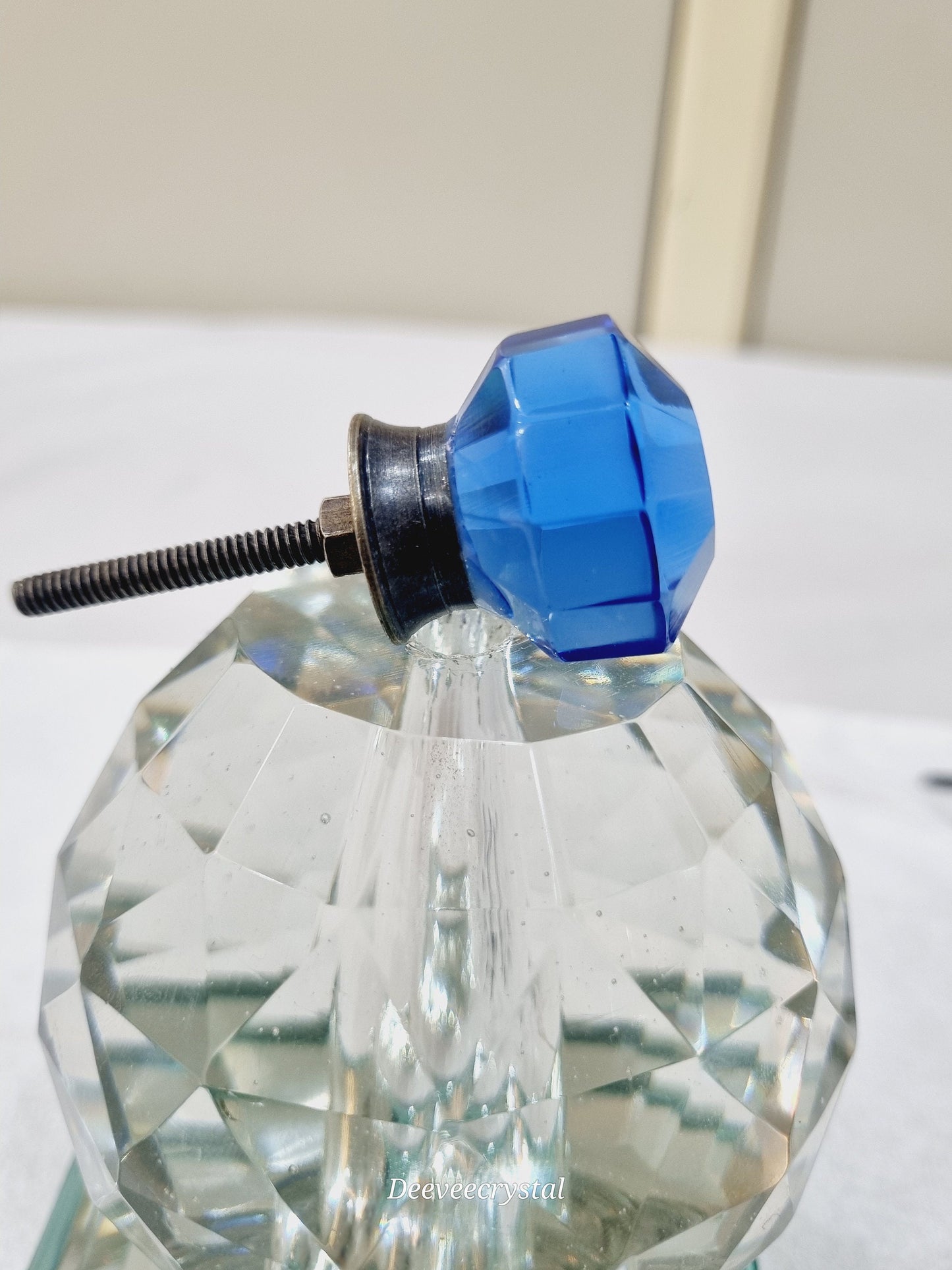 Nag Glass Knob with Antique Fittings - 1.5 inch
