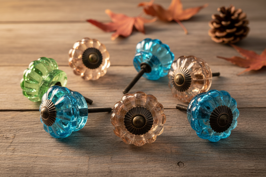 Vintage-Style Glass Pumpkin Knobs